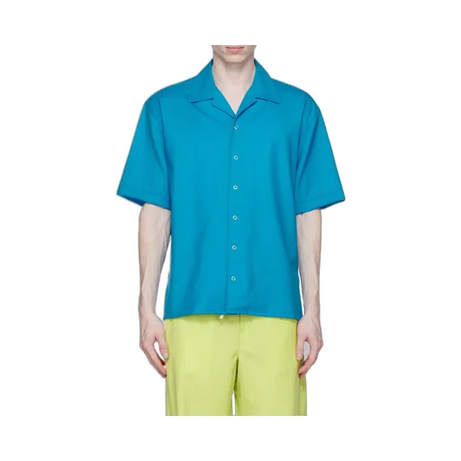Camp-Collar Short-Sleeve Shirt