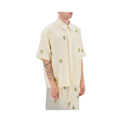 Appliqué-Detailing Virgin Wool Shirt