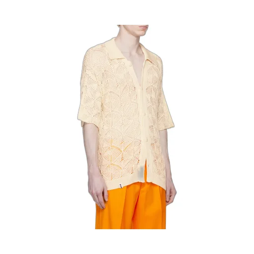 Short-Sleeved Buttoned Knitted Cardigan