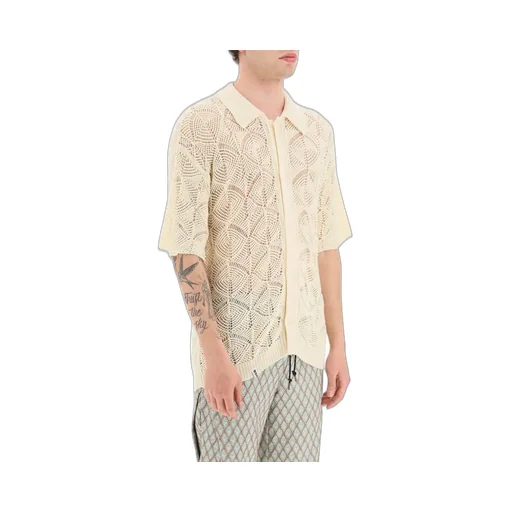Short-Sleeved Buttoned Knitted Cardigan