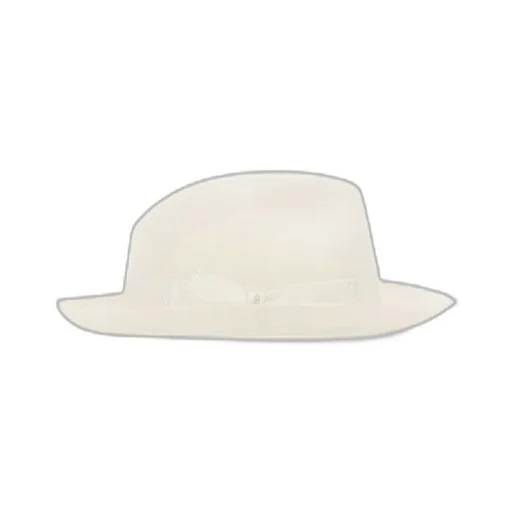 Ribbon-Trimmed Wide-Brim Fedora Hat
