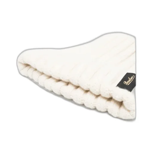 Ribbed Cashmere Beanie With Logo Patch
