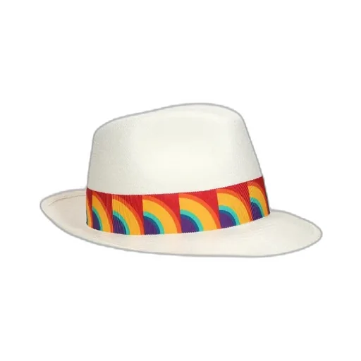 Woven Grosgrain-Trim Hat