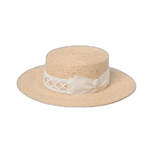 Boater Hat With Ribbon Detail