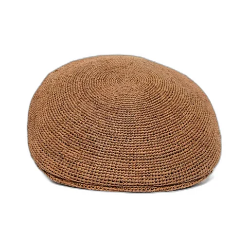 Rafia Crochet Flat Beret Hat
