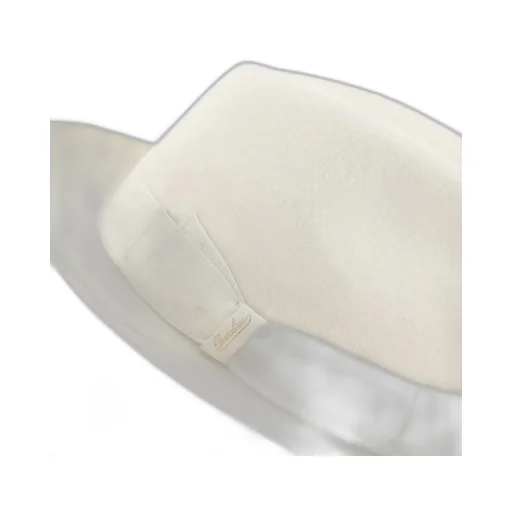Ribbon-Trimmed Wide-Brim Fedora Hat