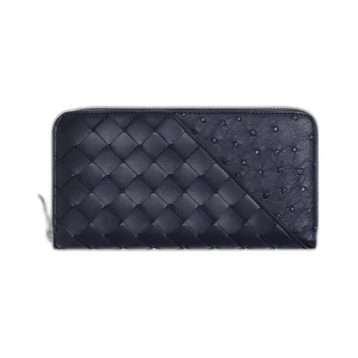 Intrecciato Diagonal Zip Around Wallet