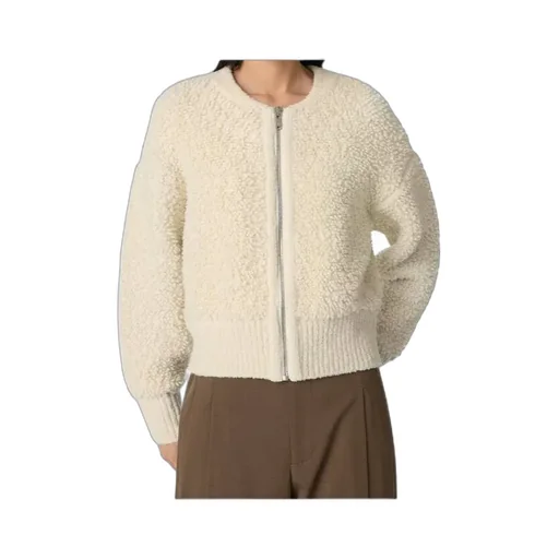 Wool Loop And Rib Cardigan