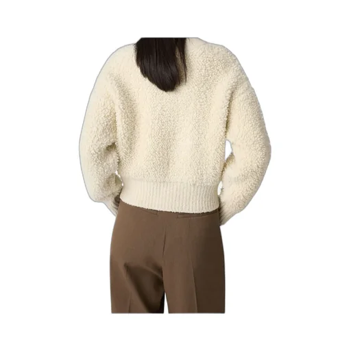 Wool Loop And Rib Cardigan