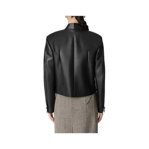 Knot Detailed Leather Blouson