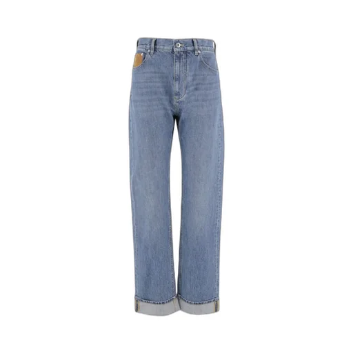 Turn-Up Hem Denim Trousers
