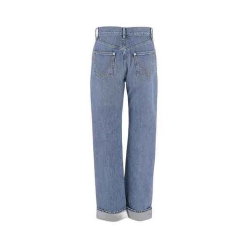 Turn-Up Hem Denim Trousers