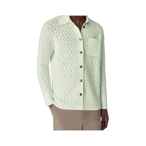 Cotton Crochet Knit Shirt
