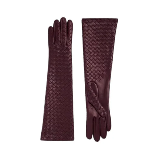 Intrecciato Leather Midi Gloves