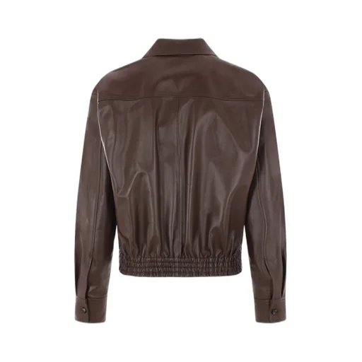 Long-Sleeved Leather Jacket