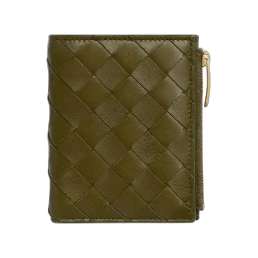Small Intrecciato Bi-Fold Zip Wallet