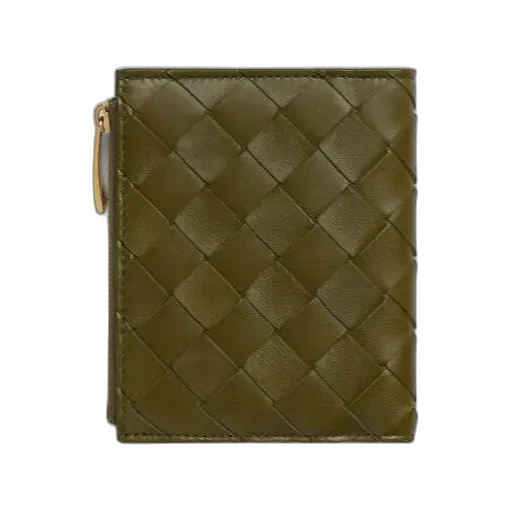 Small Intrecciato Bi-Fold Zip Wallet