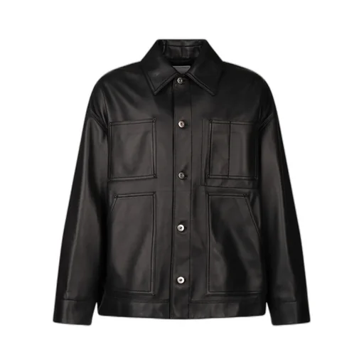 Pocket Detailed Leather Jacket