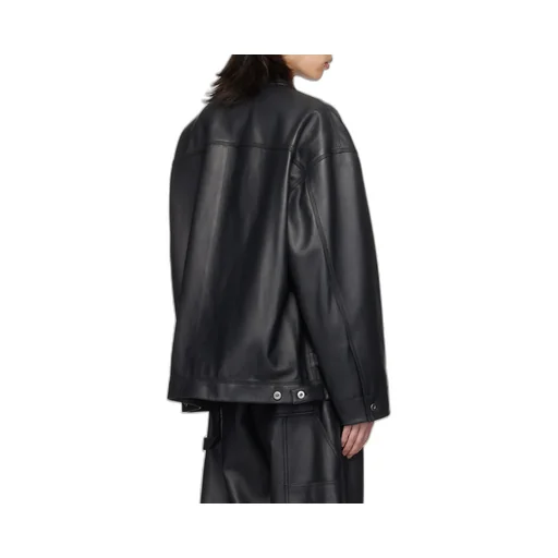 Pocket Detailed Leather Jacket