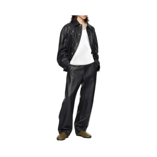 Pocket Detailed Leather Jacket