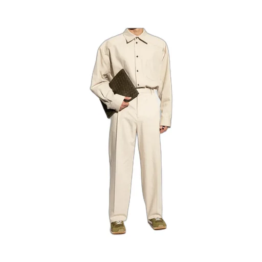 Straight Leg Twill Trousers
