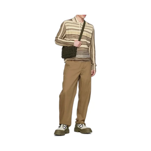 Striped Long-Sleeved Polo Shirt