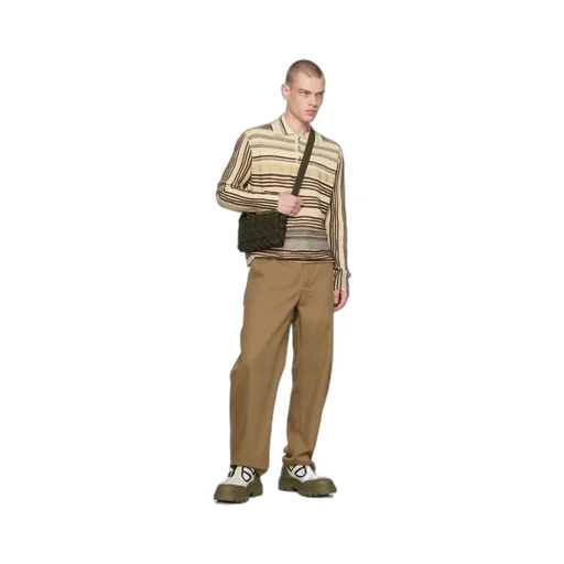 Striped Long-Sleeved Polo Shirt