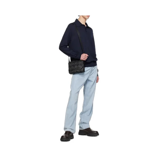Long Sleeved Knitted Polo Shirt
