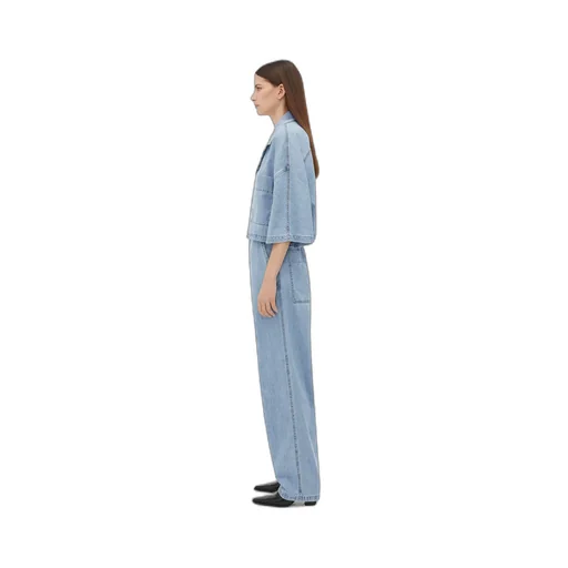 Light Bleached Denim Cropped Shirt