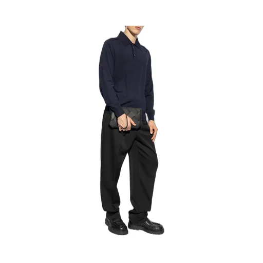 Long Sleeved Knitted Polo Shirt