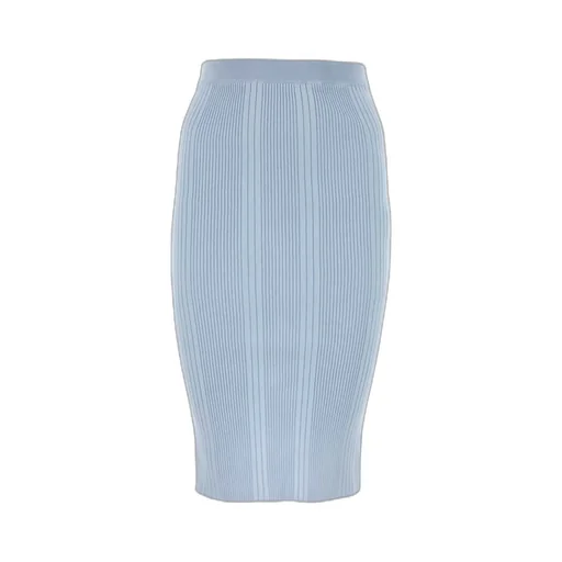 Back Slit Knitted Midi Skirt