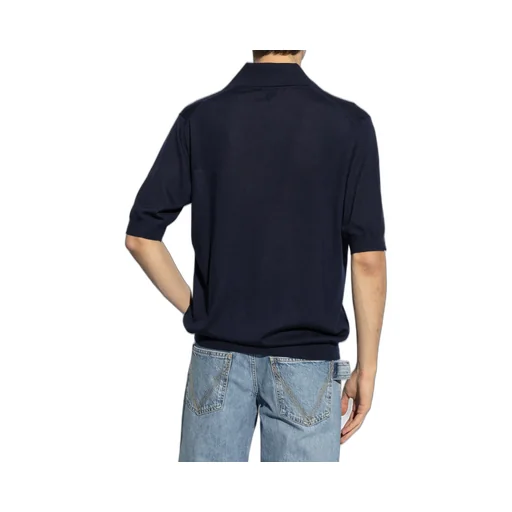 Short-Sleeved Knitted Polo Top