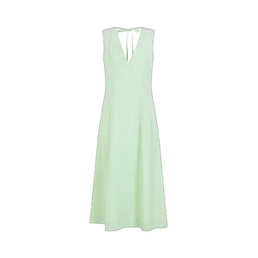 V-Neck Sleeveless Midi Dress