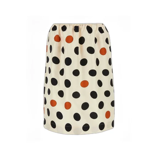 Rear Slit Polka Dot Printed Skirt