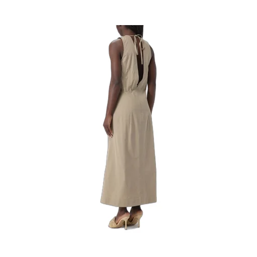 V-Neck Sleeveless Midi Dress