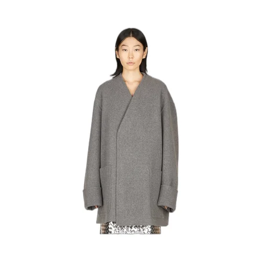Collarless Oversized Coat