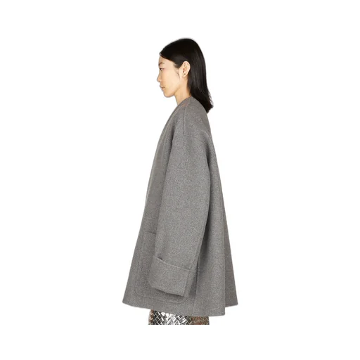 Collarless Oversized Coat
