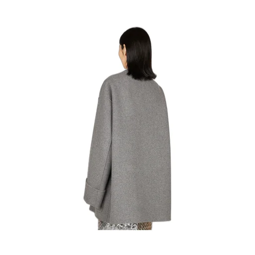 Collarless Oversized Coat
