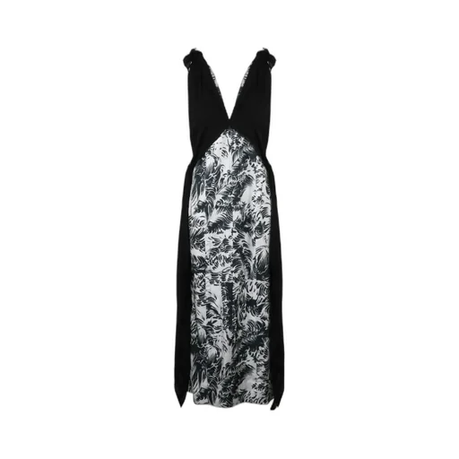V-Neck Graphic Printed Dress
