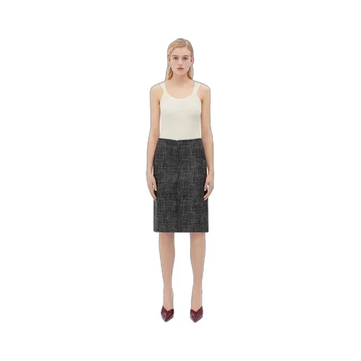 Printed Leather Midi Skirt