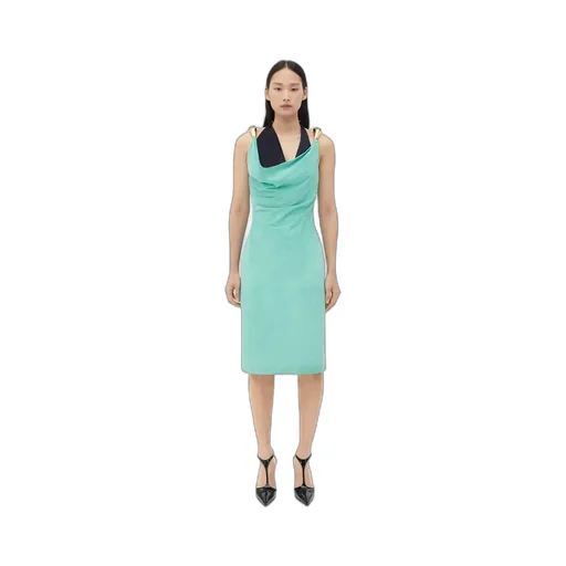 Metal Detailed Sleeveless Midi Dress