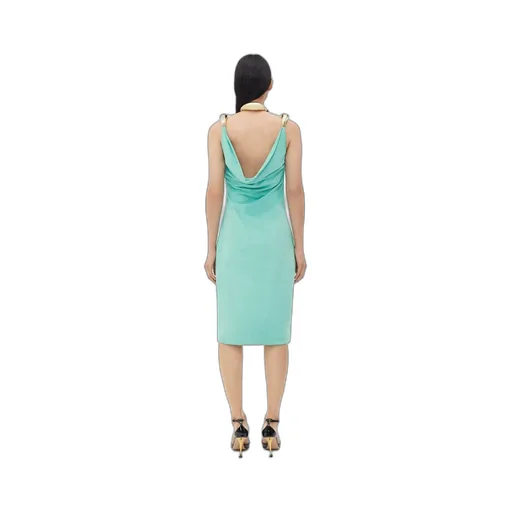 Metal Detailed Sleeveless Midi Dress