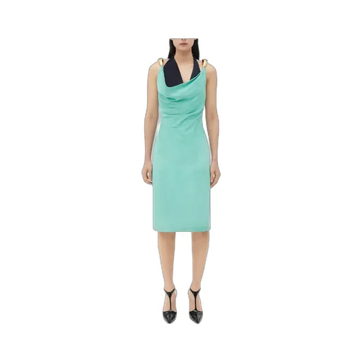 Metal Detailed Sleeveless Midi Dress
