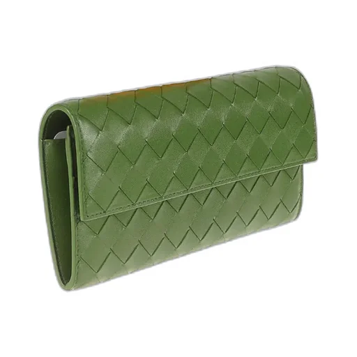 Woven Fold-Over Chained Shoulder Bag