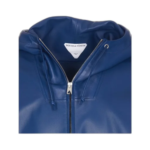 Zip Hooded Leather Jacket