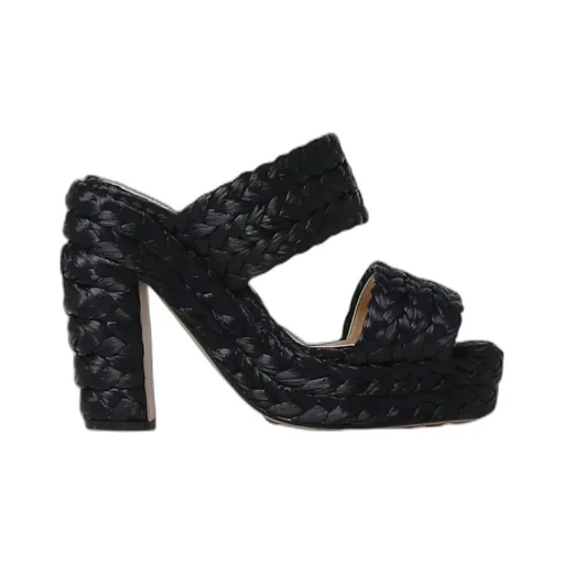 Woven Slip-On Heeled Sandals