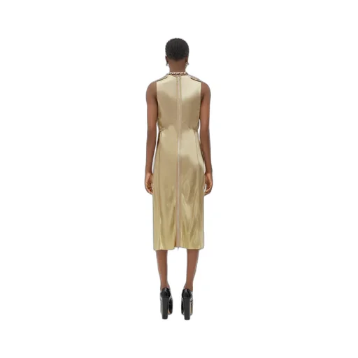 V-Neck Satin Midi Dress
