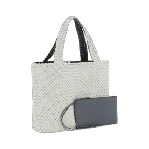 Bicolor Intrecciato Leather Tote Bag