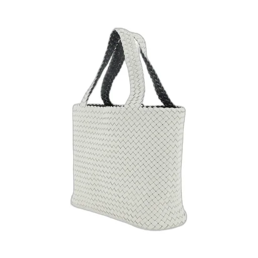 Bicolor Intrecciato Leather Tote Bag