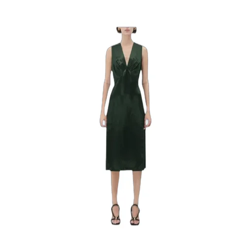 V-Neck Satin Dress